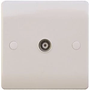 ESR Sline White Coaxial TV Outlet Isolated Single Wall Plate