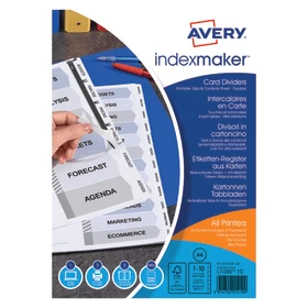 Original Avery IndexMaker A4 Punched Dividers 10 Part White