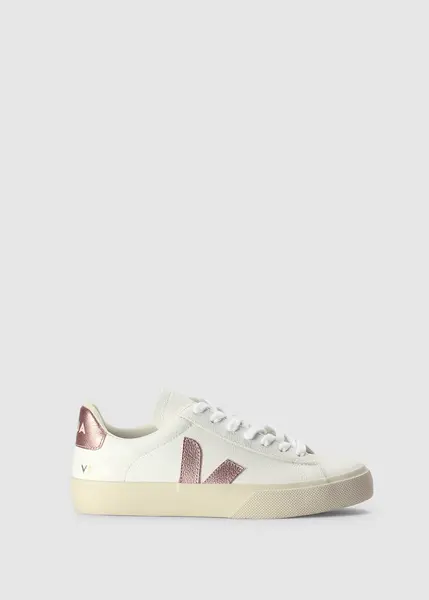 Veja Womens Campo Leather Trainers In White Nacre