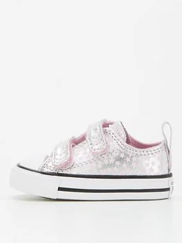 Converse Chuck Taylor All Star Girls Toddler 2V Stars Ox - Pink/Silver
