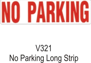 Outdoor Grade Vinyl Sticker - White - No Parking- CASTLE PROMOTIONS- V321