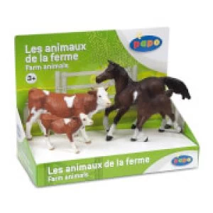 Papo Farmyard Friends: Display Box Farm Animals (4 Figurines)