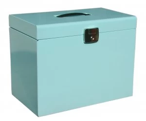 Pierre Henry A4 Traditional Metal File Box - Ice Blue