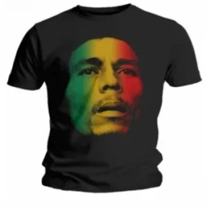 Bob Marley Face Mens Black T Shirt: X-Large