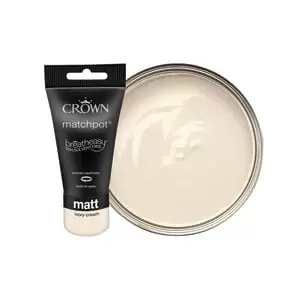 Crown Matt Emulsion Paint - Ivory Cream Tester Pot - 40ml