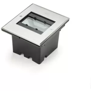 Konstsmide Square Recessed Stainless Steel Ground Outdoor Effect Light, High Power LED, 12W, 230V, Adjustable, IP65