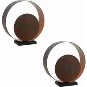 2 pack Hand Finished Bronze Patina Table Lamp - Dark Bronze Base - Inline Switch