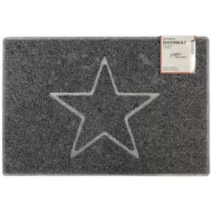 Star Medium Embossed Doormat in Grey - size Medium (75*44cm) - color Grey