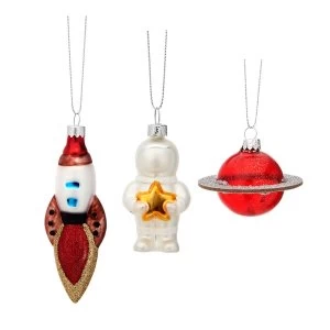 Sass & Belle (Set of 3) Outer Space Shaped Baubles