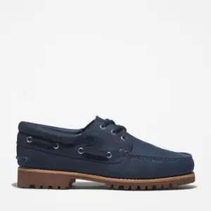 Timberland 3-eye Lug Handsewn Boat Shoe For Men In Navy, Size 10