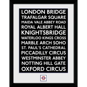 Transport For London Places 12" x 16" Framed Collector Print
