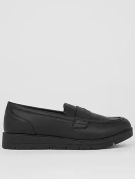Dorothy Perkins Slip On Wedge Loafers - Black, Size 5, Women