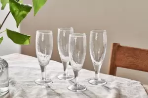 Nkuku Yala Hammered Champagne Glass Set Of 4 Glassware Clear