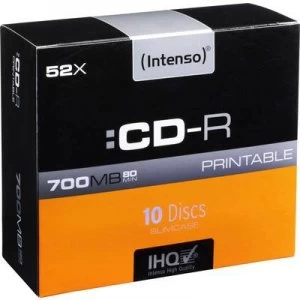 Intenso 1801622 Blank CD-R 80 700 MB 10 pc(s) Slim case Printable