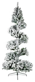 Premier Decorations 7ft Spiral Snow Tree - Green