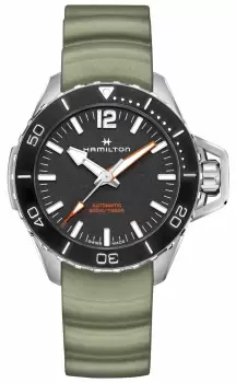 Hamilton H77825331 Khaki Navy Frogman Auto Green Rubber Watch