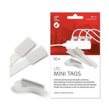 LTC Mini Cable Management Ties with Labels (white)