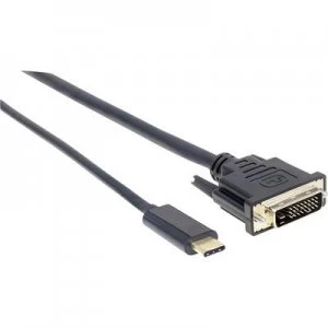 Manhattan 152457 DVI / USB-C Adapter [1x USB-C plug - 1x DVI-D plug] Black 200.00 cm