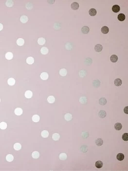 Arthouse Metallic Dotty Wallpaper ; Blush Pink