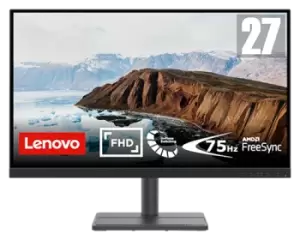 Lenovo L27e-30 27" Full HD Monitor (IPS, 75Hz 4ms, HDMI VGA, FreeSync, Telefoon Houder, Kantelbaar)