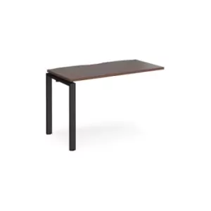 Bench Desk Add On Rectangular Desk 1200mm Walnut Tops With Black Frames 600mm Depth Adapt