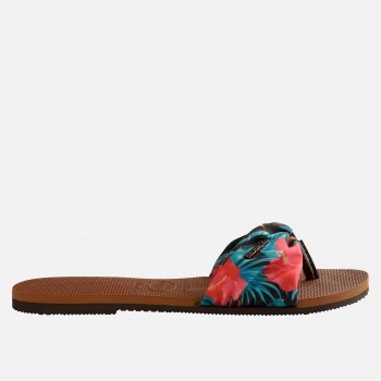 Havaianas Womens Saint Tropez Slide Sandals - Rust - UK 3/UK 4