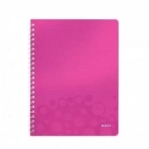 Leitz WOW Notebook A4 ruled, wirebound with Polypropylene cover 80