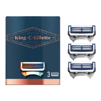 King C. Gillette Mens Neck Shaving Razor Blades, 3 Refills