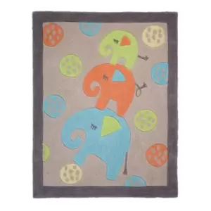 Flair Rugs Childrens/Kids Elephant Design Floor Rug (80cm x 100cm) (Multicoloured)