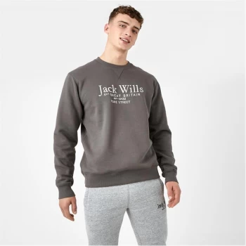 Jack Wills Belvue Graphic Logo Crew Neck Sweatshirt - Slate