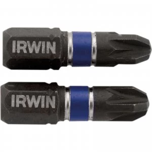 Irwin Impact Pozi Screwdriver Bit PZ3 25mm Pack of 2