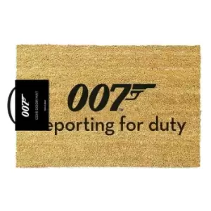 James Bond Reporting For Duty Door Mat (One Size) (Brown/Black)