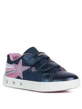 Geox Girls Skyline Strap Trainers - Navy, Size 10 Younger