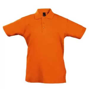 SOLS Kids Unisex Summer II Pique Polo Shirt (8yrs) (Orange)