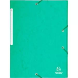 Exacompta Elasticated 3 Flap Folders A4, Green, 5 Packs of 10