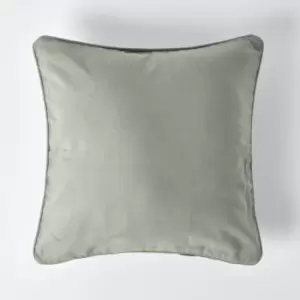 Cotton Plain Grey Cushion Cover, 30 x 30cm - Grey - Homescapes
