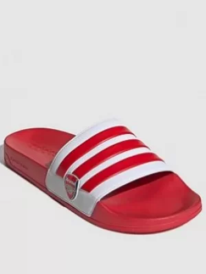 adidas Adilette Shower Slide Arsenal, Red/White, Size 12, Men