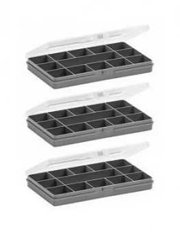 Wham Organiser Boxes With 13 Divisions ; Set Of 3