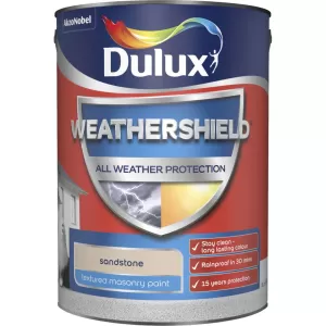 Dulux Weathershield All Weather Protection Sandstone Textured Masonry Paint 5L