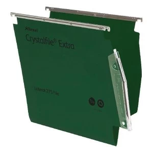 Rexel Crystalfile Extra Lateral 275 15mm Polypropylene V Base Lateral File Green Pack of 25