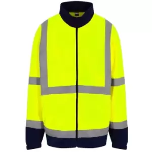 PRO RTX High Visibility Mens Full-Zip Fleece (XXL) (Yellow/Navy) - Yellow/Navy