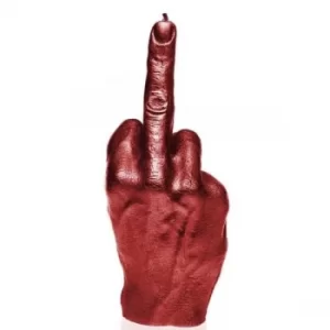 Red Metallic Hand FCK The Finger Candle