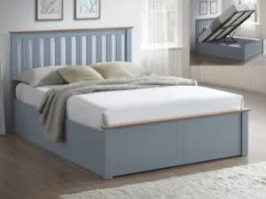 ASC Sienna 4ft Small Double Stone Grey Wooden Ottoman Bed Frame