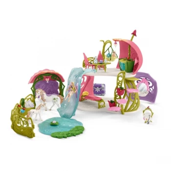 Schleich Bayala - Glittering Flower House With Unicorns, Lake And Stable
