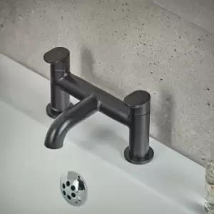 Vernis Blend Bathroom Bath Mixer Tap Twin Lever Modern Curved Black - Black - Hansgrohe