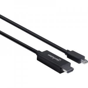 Manhattan HDMI Cable 180.00cm 153287 Black [1x Mini DisplayPort plug - 1x HDMI plug]