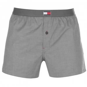 Tommy Bodywear Flag Woven Boxer Shorts - Dk Grey Htr