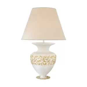 Anfora Fabric Table Lamp With Round Tapered Shade White