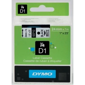 Dymo 53713 Black on White Label Tape 24mm x 7mm