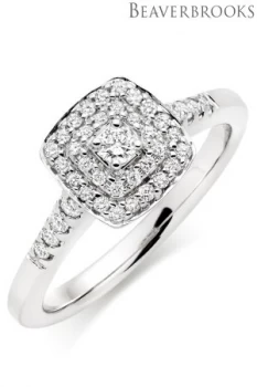 Womens Beaverbrooks 9ct White Gold Diamond Ring Gold